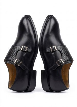 double monk strap shoes 43 - Black