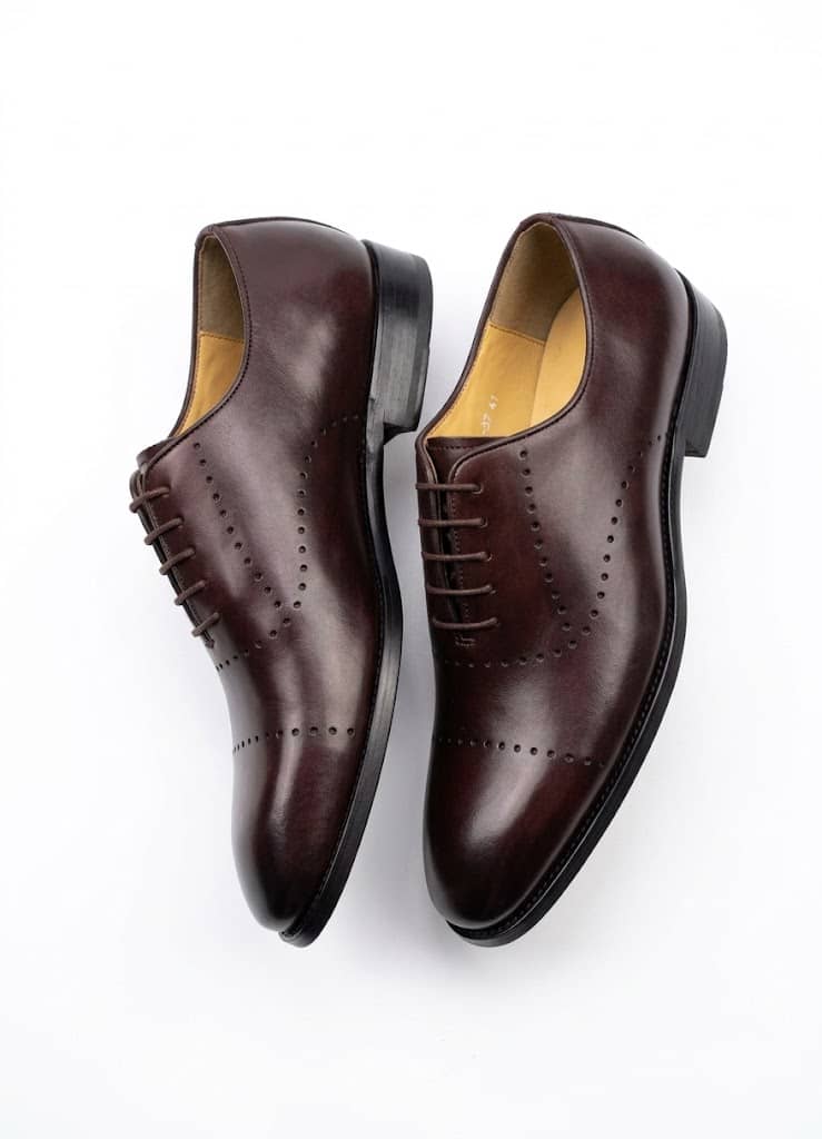 Leather Adelaide Cap-Toe Oxford Shoes - Dark Brown
