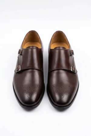 Double Monk Strap Shoe - Brown