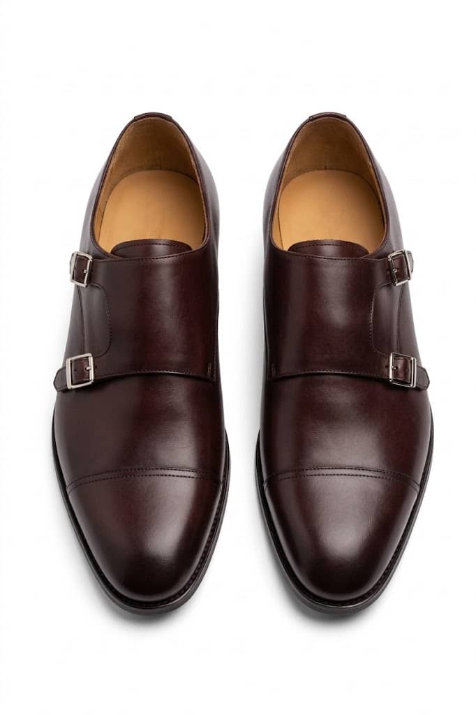 Double Monk Strap Shoe - Brown
