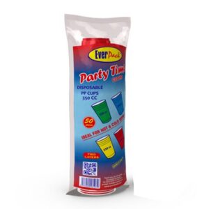 Everpack Plastic Cups 350cc Coloured 50s