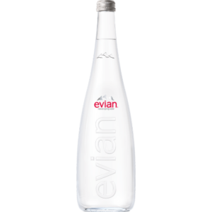 Evian Natural Water Glass Bottle 750ml