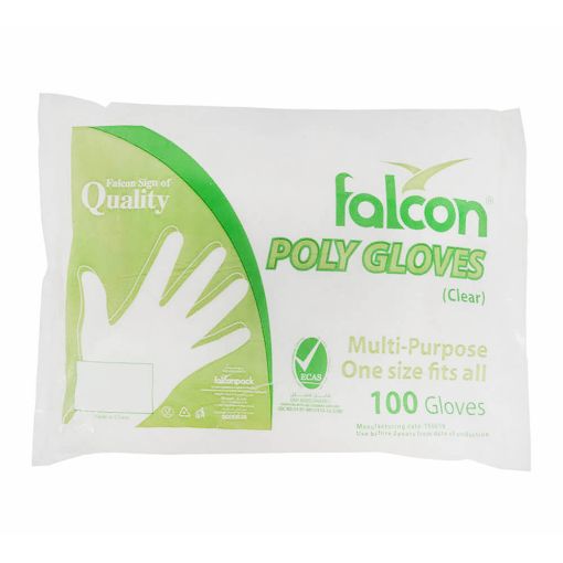 Falcon Poly Gloves(Clear) 100pcs