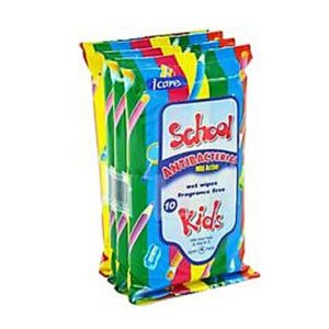 Icare School Kids Antibacterial Wipes (10sx4)