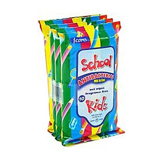 Icare School Kids Antibacterial Wipes (10sx4)