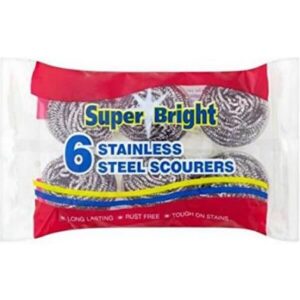 Super Bright Stainless Steel Scourer 6s