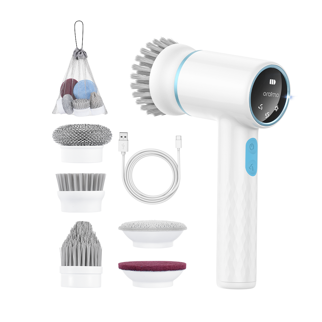 Ultra Cleaner Scrubber Cordless 1.5H Runtime Electric Spin Brush with 5 Replacement Heads