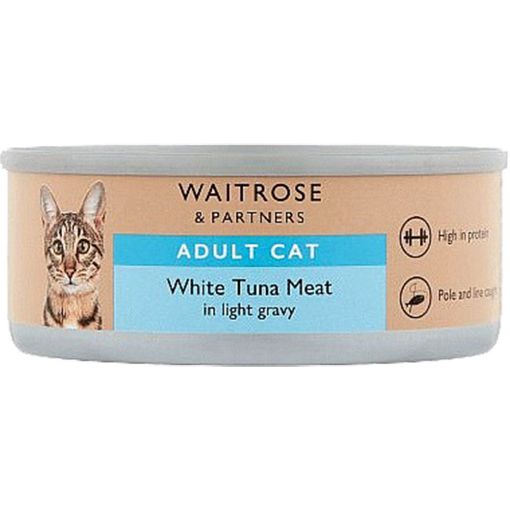 Waitrose Cat Food White Tuna Meat Gravy 80g