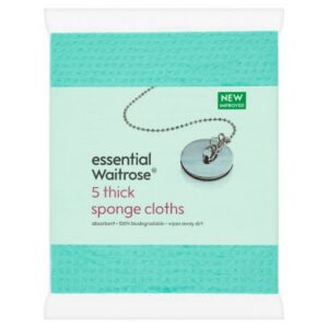 Waitrose Essential Thick Sponge Cloths 5s