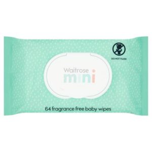 Waitrose Mini Baby Wipes Fragrance Free 64s